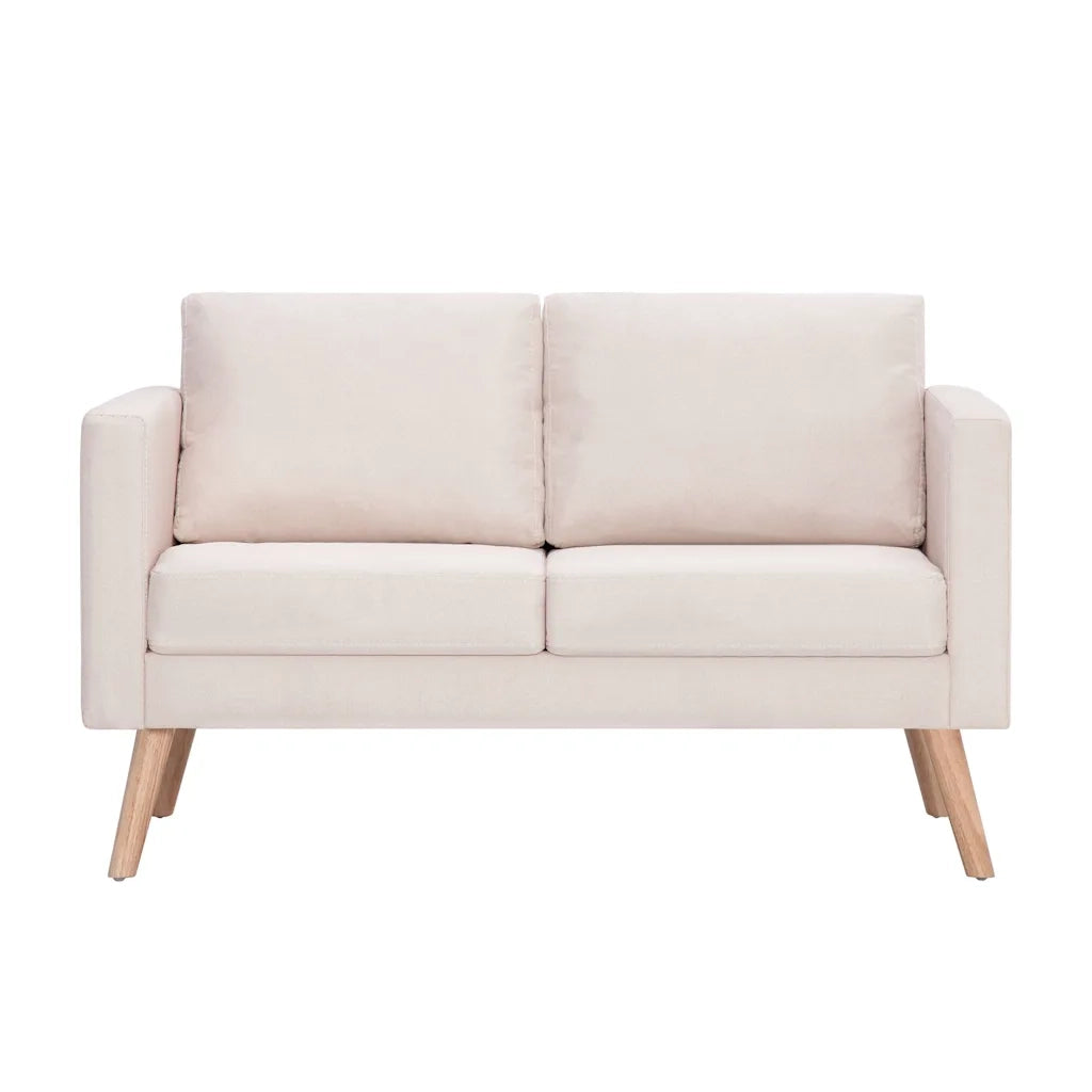 Divano a 2 Posti-Sofa 2 Posti in Tessuto Crema