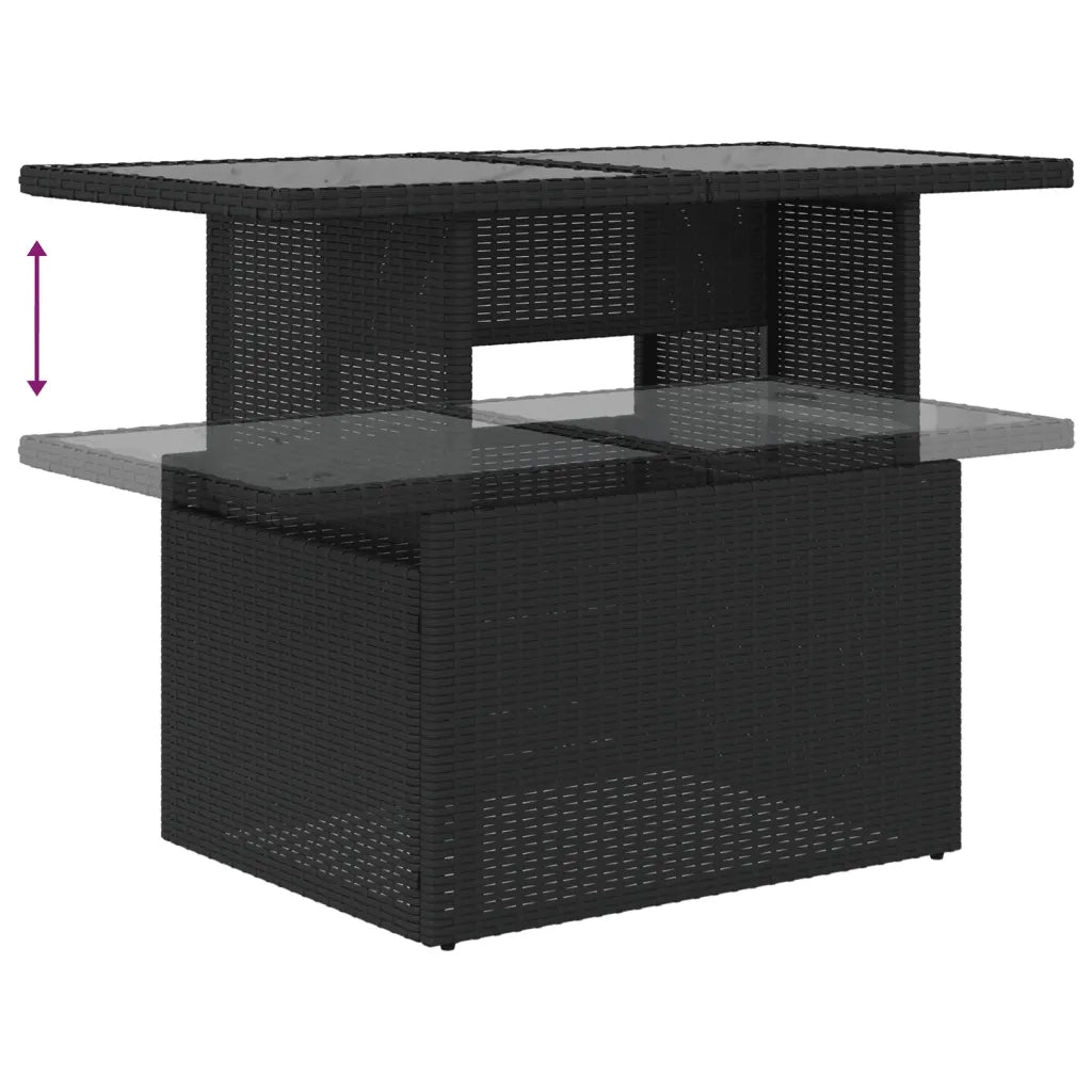 Set Divani da Giardino 11 pz con Cuscini in Polyrattan Nero 3269426