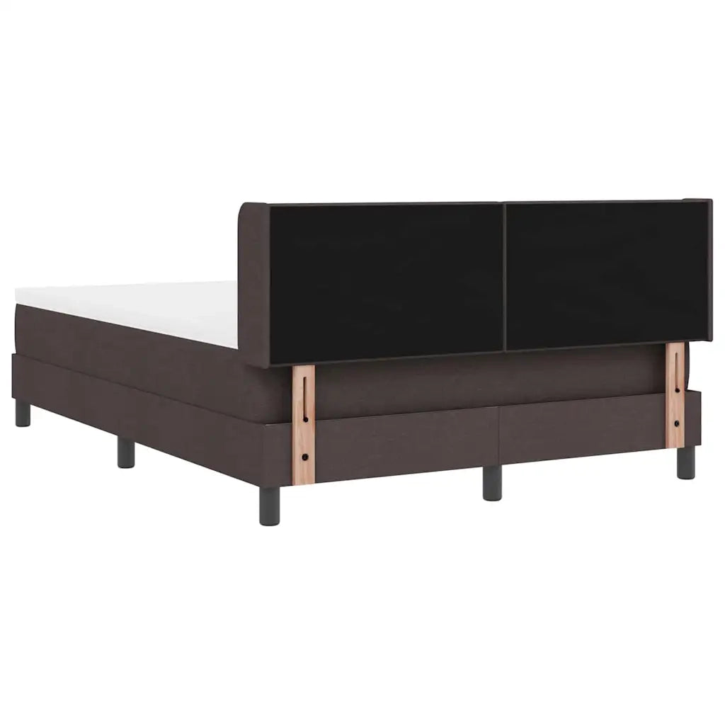 Letto a molle con testiera Marrone Scuro 200 x 140 cm Tessuto 3341107