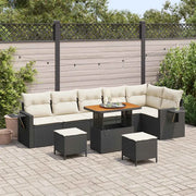 Set Divano da Giardino 9 pcs Nero polyrattan 3361765