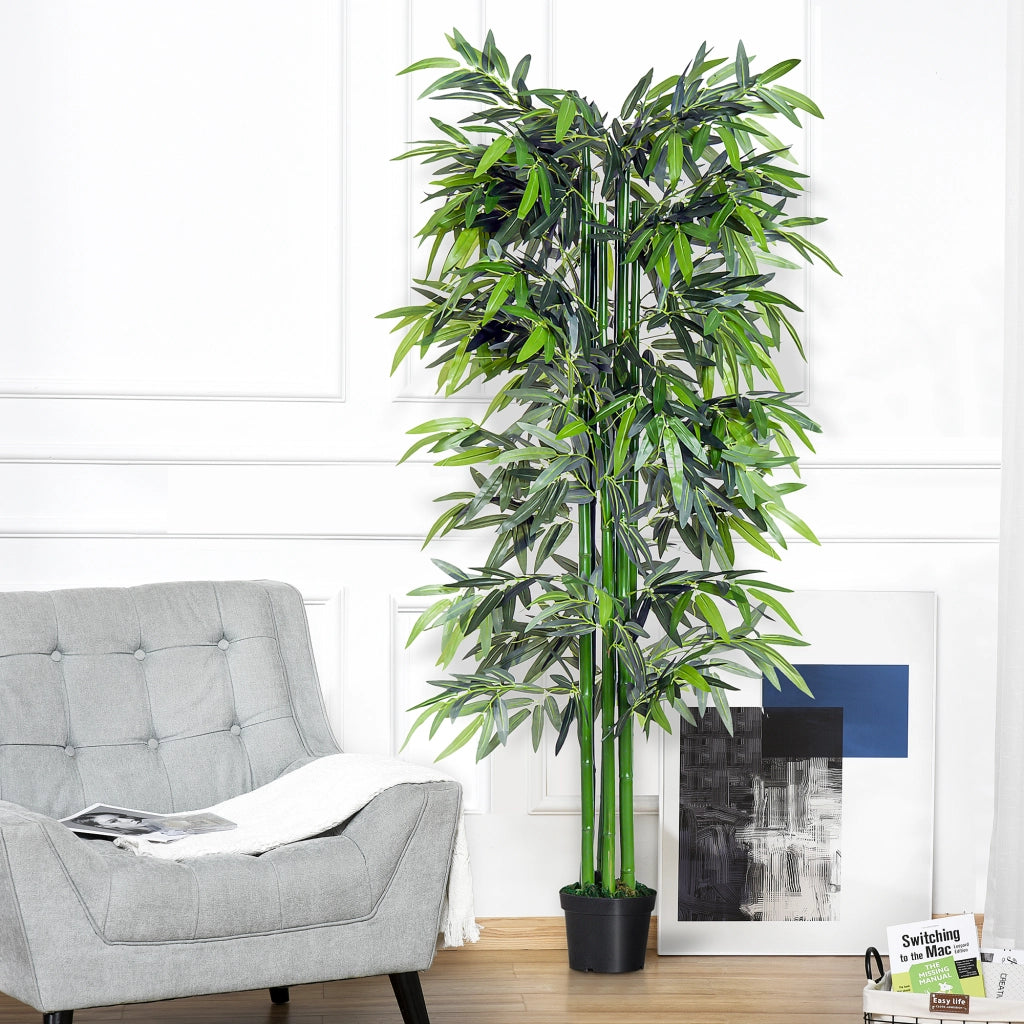 Pianta di Bamb¨´ Artificiale ¨C Xylo ¨C Verde e Nero 20x20x180 cm