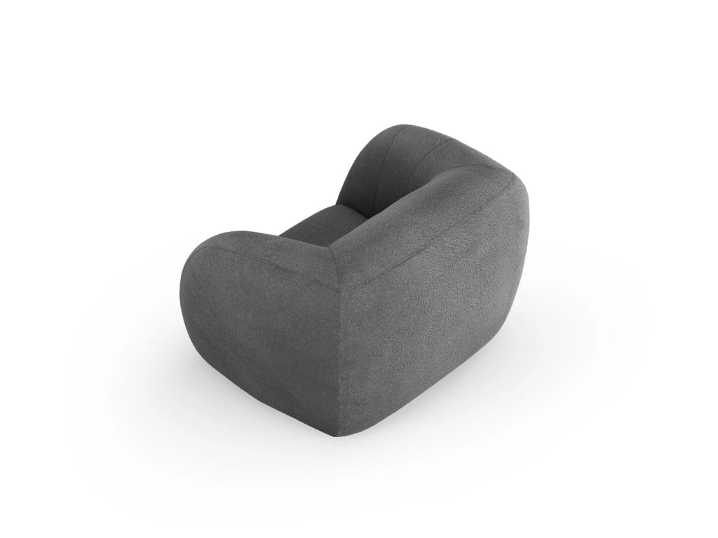 Cosmopolitan Design - Poltrona "Essen" in bouclé grigio scuro 