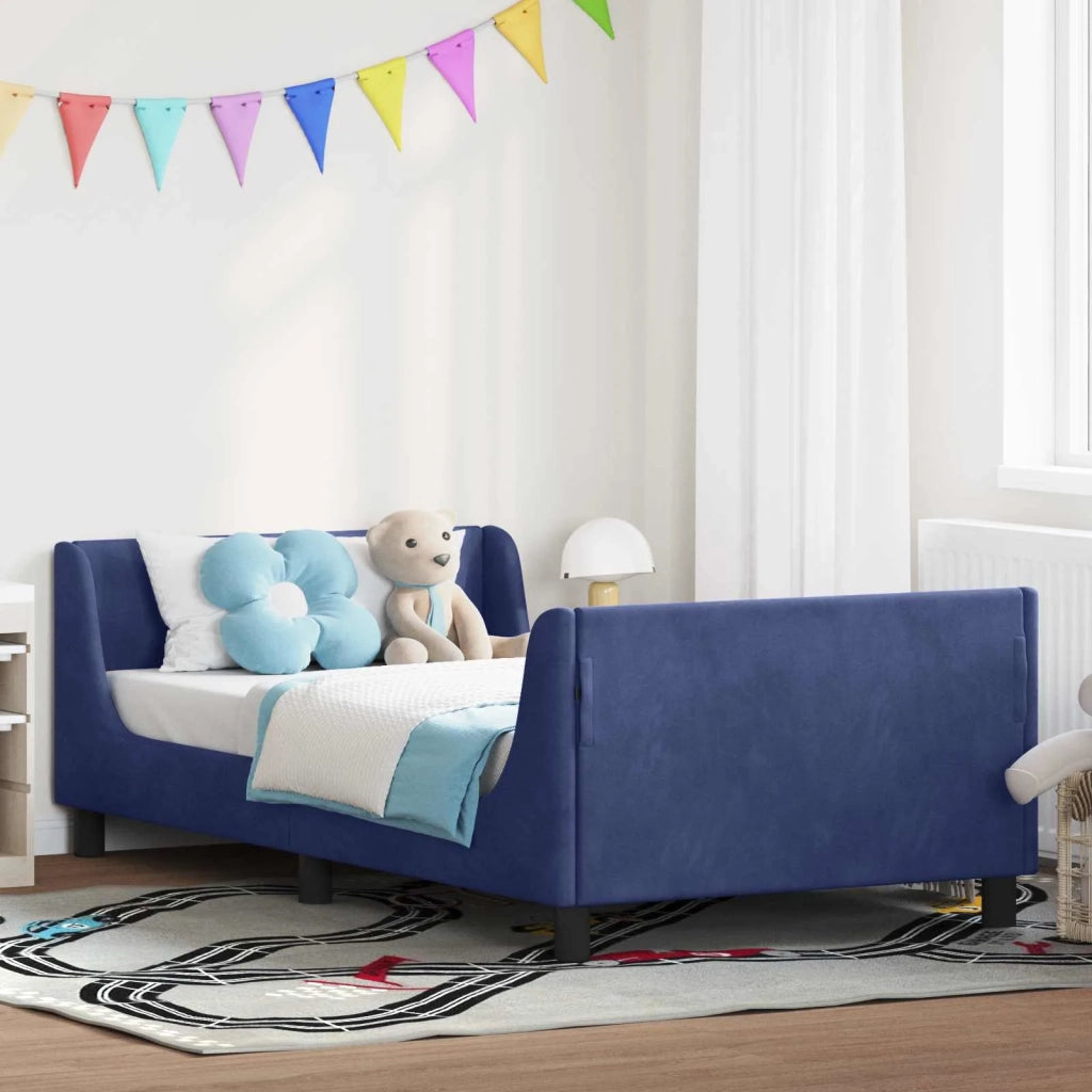 Struttura letto bambini con testata Blu Polizia 90 x 190 cm 42010883