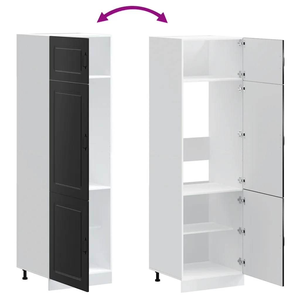 Armadio da Cucina Kalmar Nero in Legno Multistrato 853628