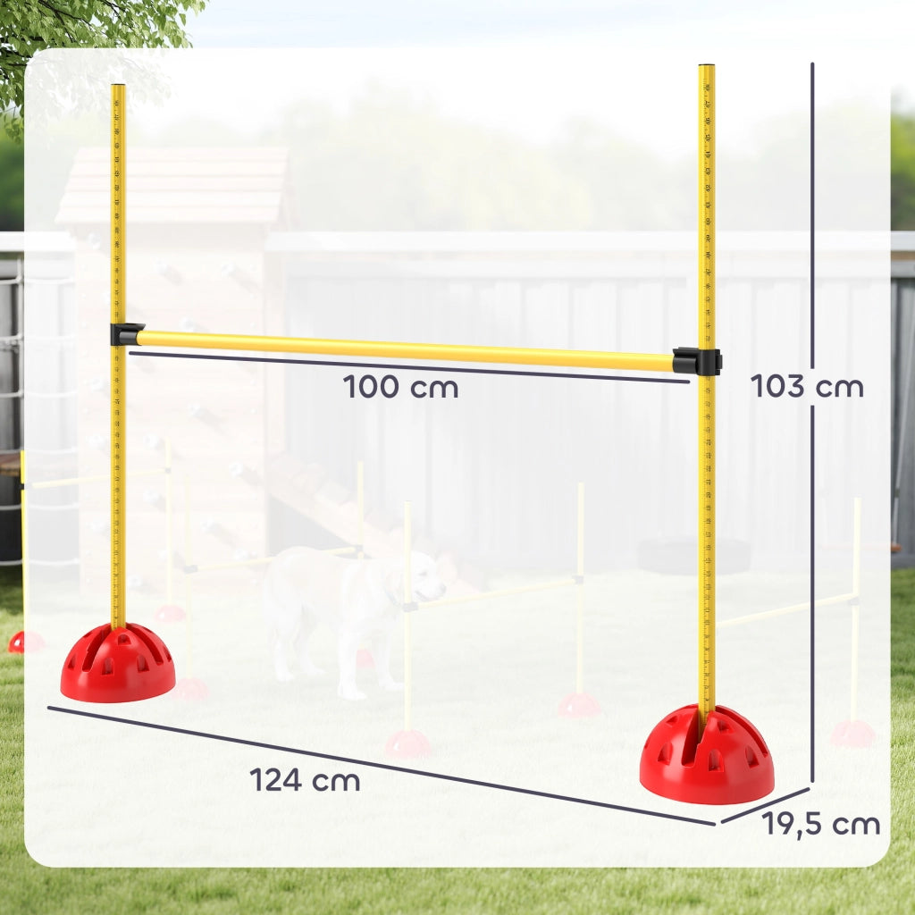 Set Agility per Cani 4 Pezzi ¨C Xylo ¨C con 4 Ostacoli e Borsa per Trasporto, Giallo