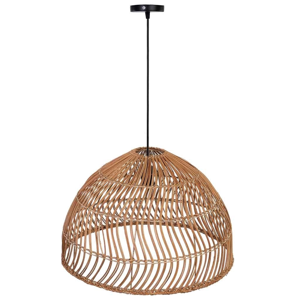 Lampada da soffitto in rattan marrone D50x32h cm