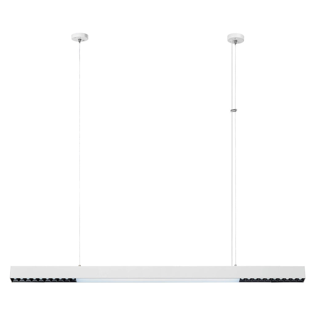 Lampada sospesa moderna bianca lineare 120cm LED 47W