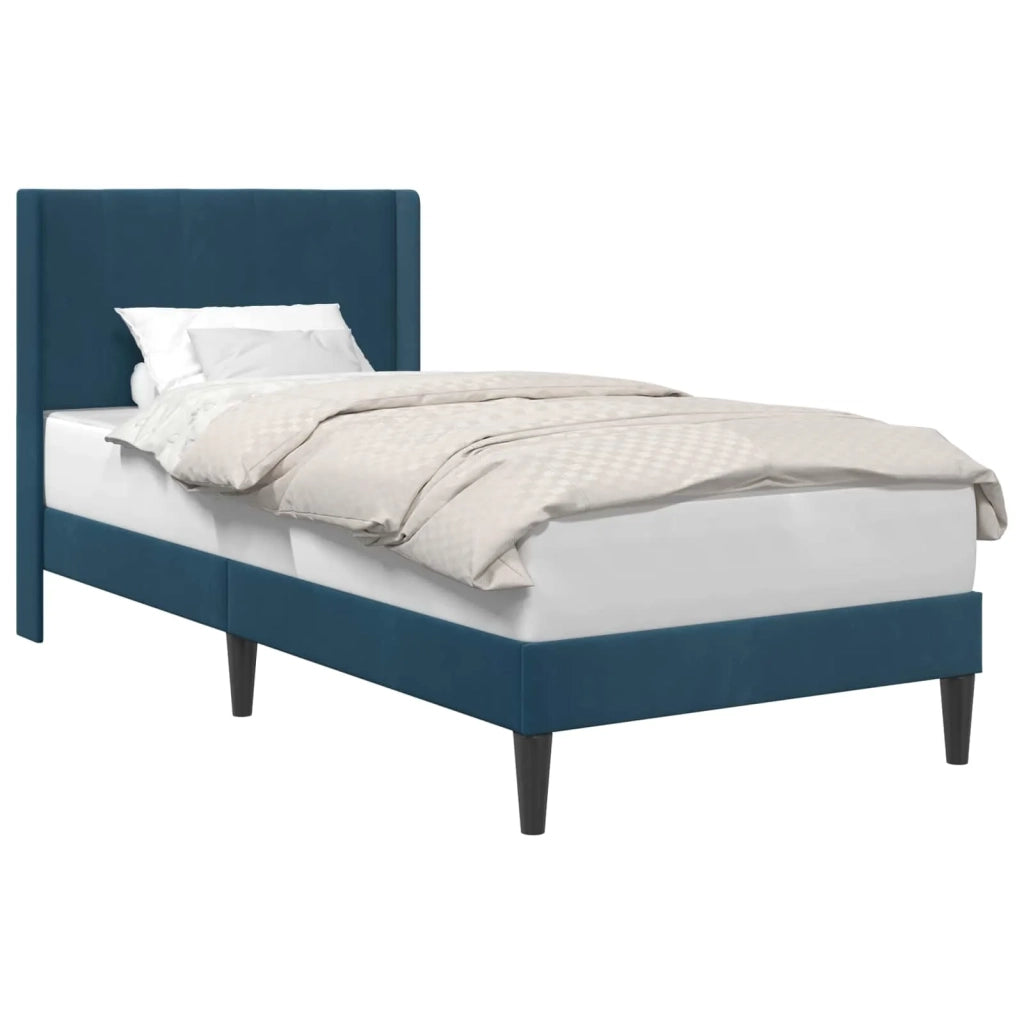 Struttura del letto con testiera-Giroletto Blu 100 x 200 cm Velluto 784616