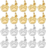 20 pezzi di campanello in rame con stampa di zampe di cane per accessori