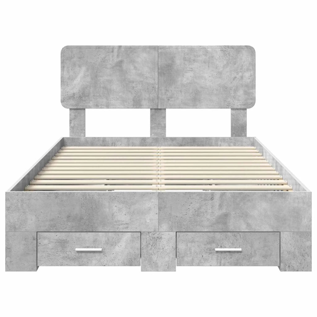 Struttura del letto con testiera Grigio cemento 120 x 190 cm 3412403
