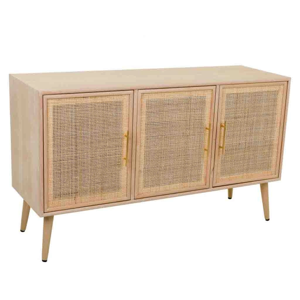 Credenza in MDF e griglia, marrone, 120x41,5x71 cm