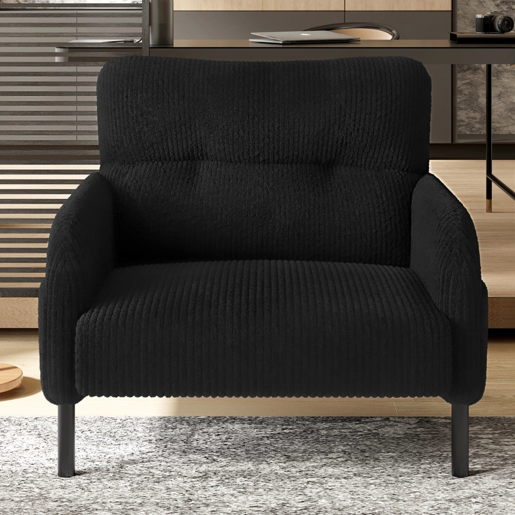 POLTRONA Singola 67x75x79 cm in corduroy nero