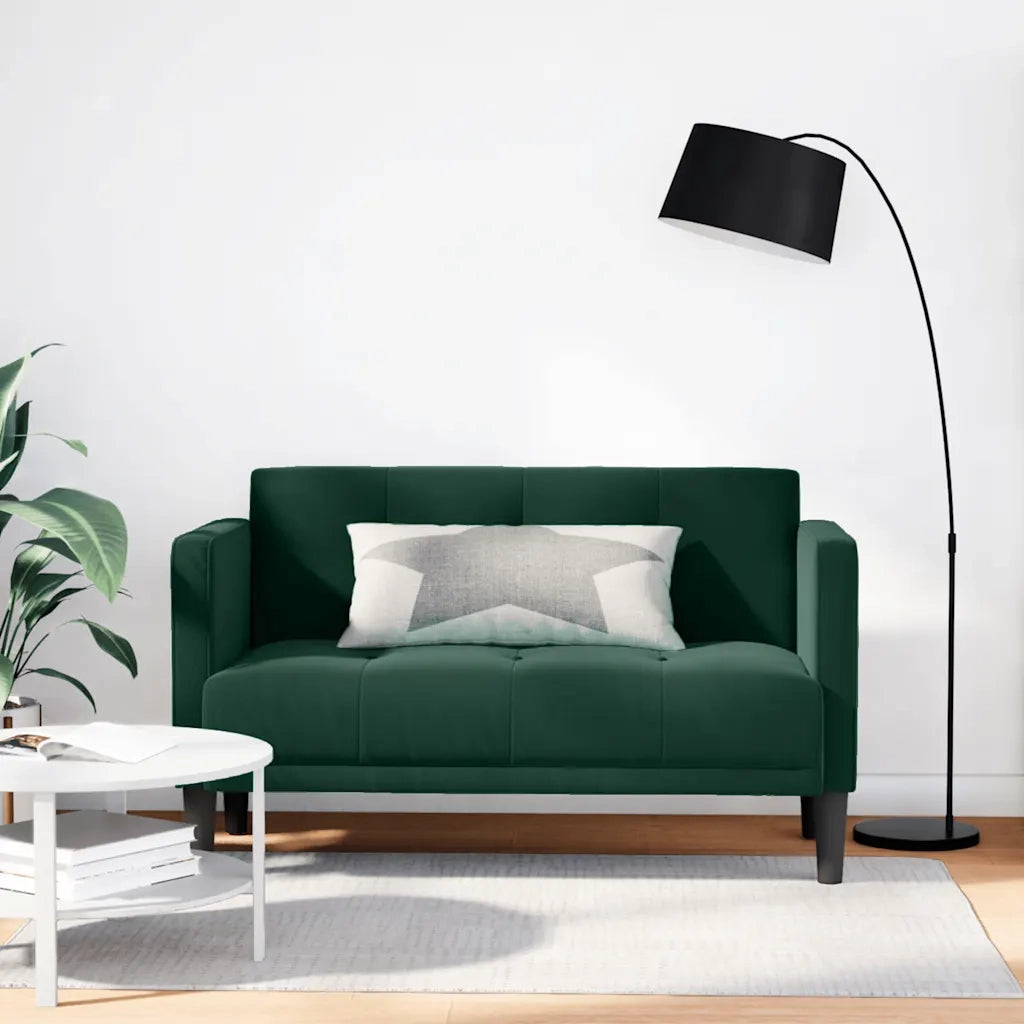 Divano Divanetto-Sofa Verde Scuro 111 cm in Velluto