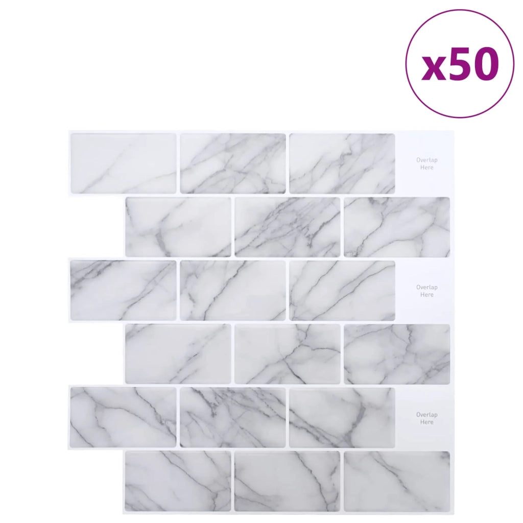 Piastrella subway 50 pcs Marmo Bianco 30 x 30 cm 42046131