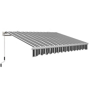 Tenda Parasole Estensibile per Esterno ¨C Minimal ¨C Alluminio e Poliestere, Blu e Bianca, 395x245 cm