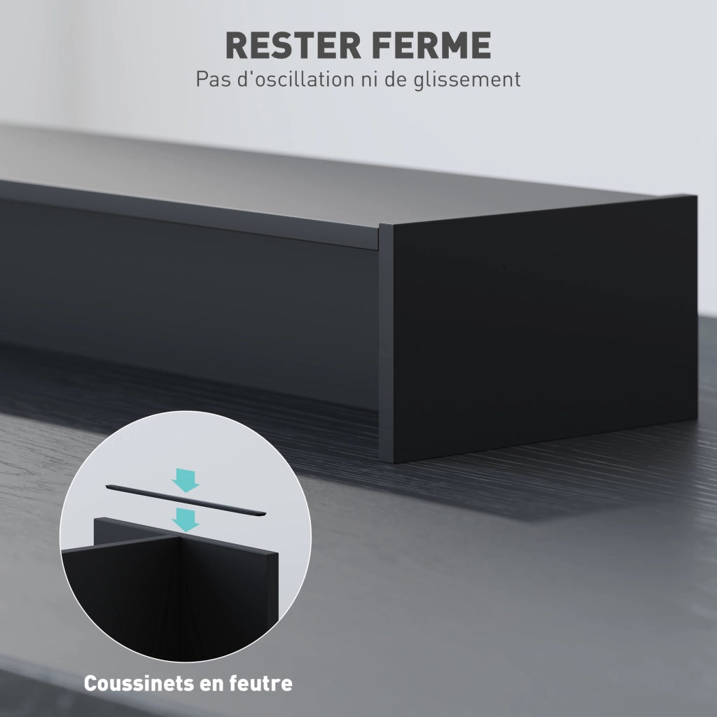 Supporto Monitor PC da 100 cm - Xylo - Nero con 2 Compartimenti