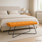 Panchina con bottoni imbottiti Giallo Scuro 110 x 40 x 46 cm 42038380