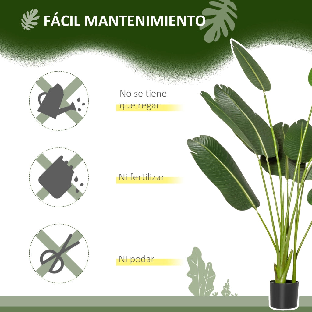 Pianta Artificiale Bananera ¨C Minimal ¨C Verde 160 cm con Vaso