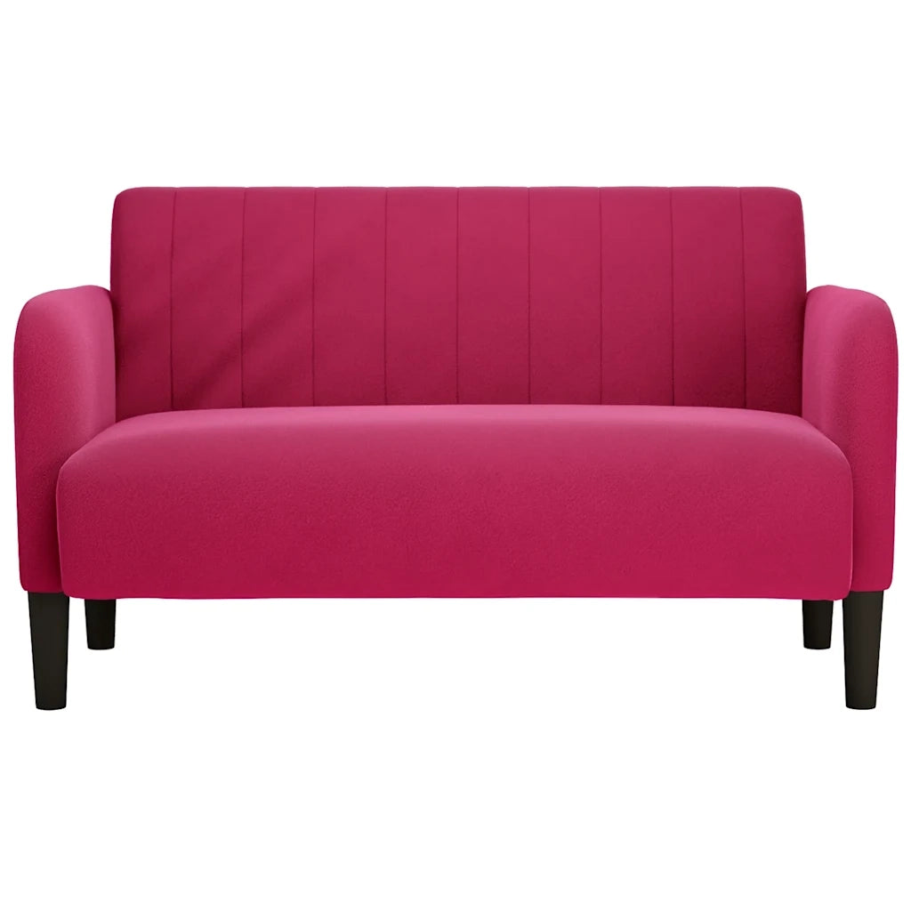Divano Divanetto-Sofa Rosso Vino 109 cm in Velluto