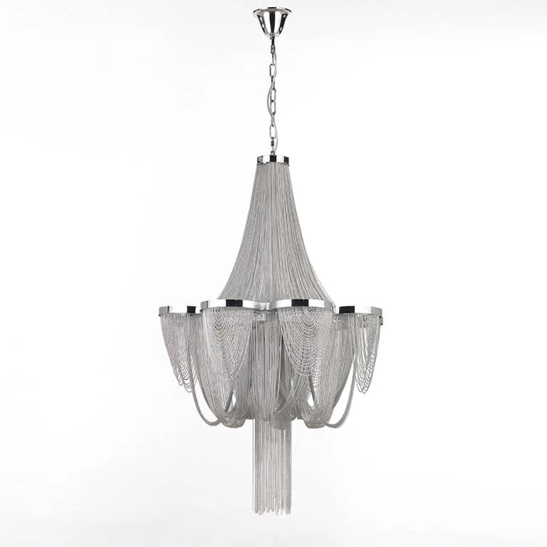 Lampadario Drappeggio Argento