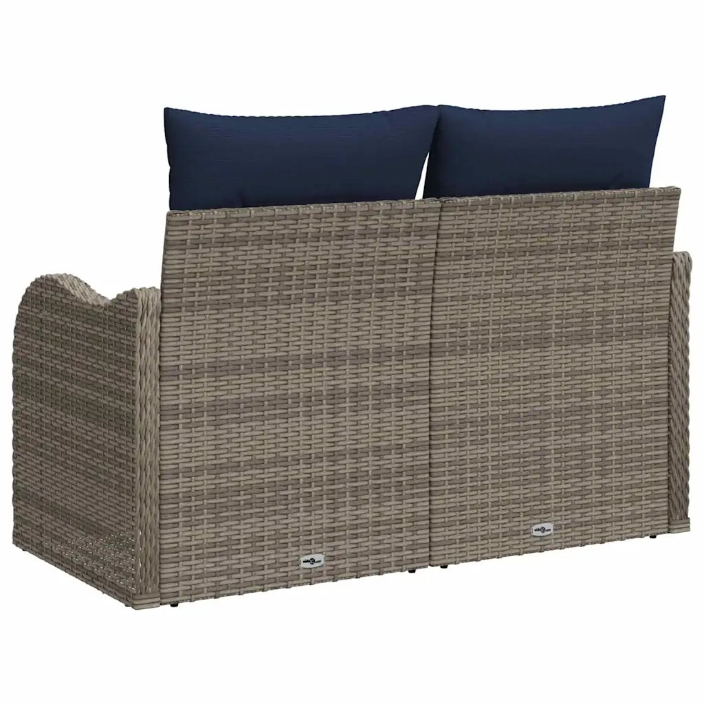 Divano da giardino con cuscino 121 x 62 x 69 cm polyrattan 42006719