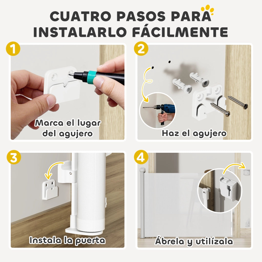 Barriera per Cani Retrattile ¨C Minimal ¨C Bianco 0-140 cm