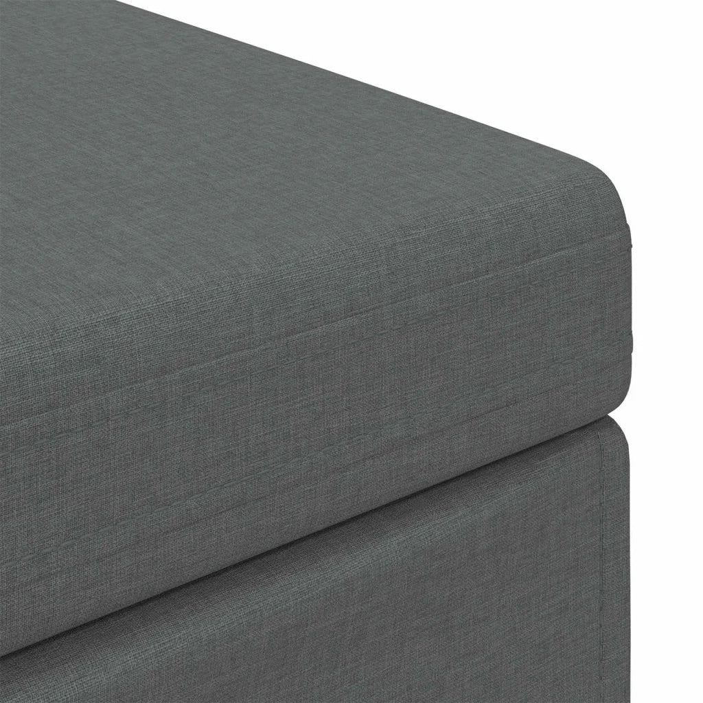 Pouf Grigio scuro Tessuto e Legno Ingegnerizzato 876789