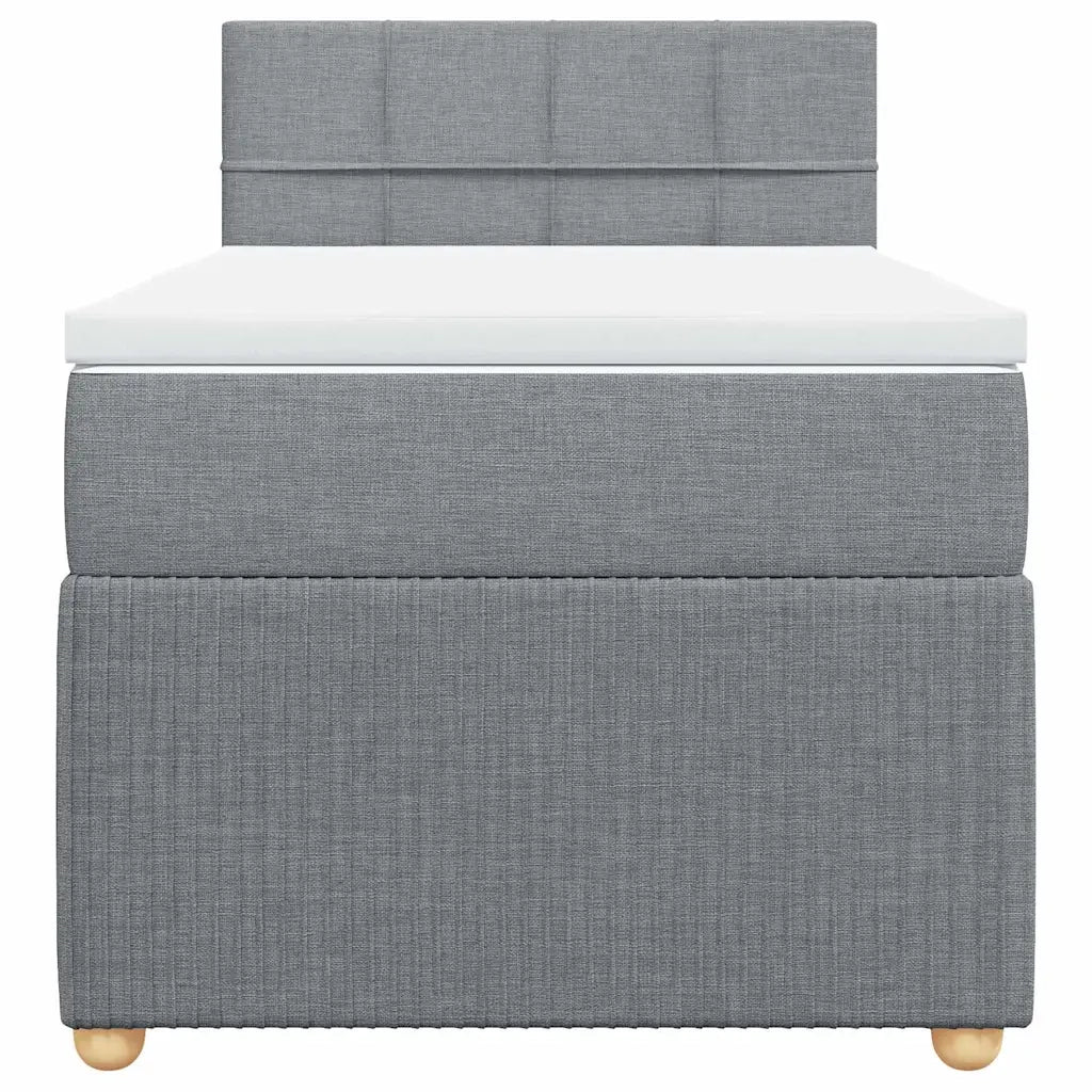 Giroletto a Molle con Materasso Grigio Chiaro 90x200 cm Tessuto 3289639