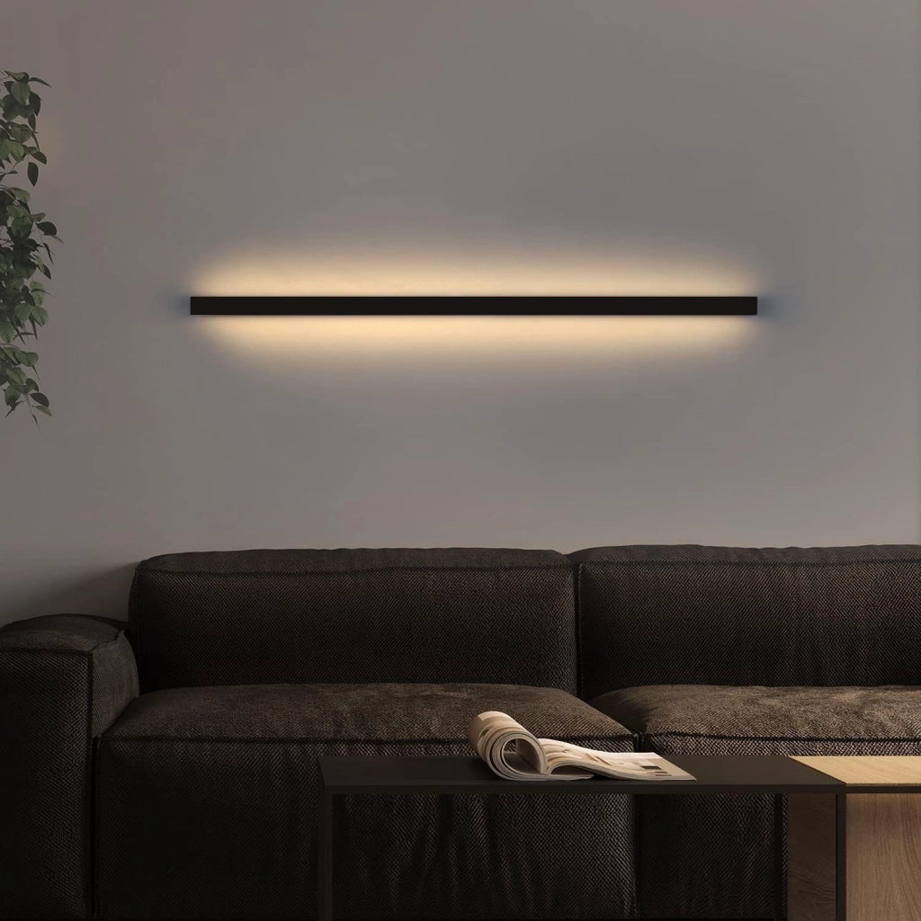 ZMH Applique da parete a LED per interni lampada da parete nera 60cm moderna per corridoio e bagno