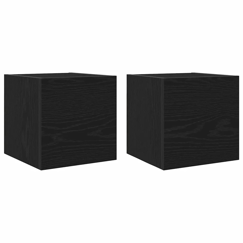 Mobile TV da parete 2 pcs Rovere Nero 30,5 x 30 x 30 cm 862577