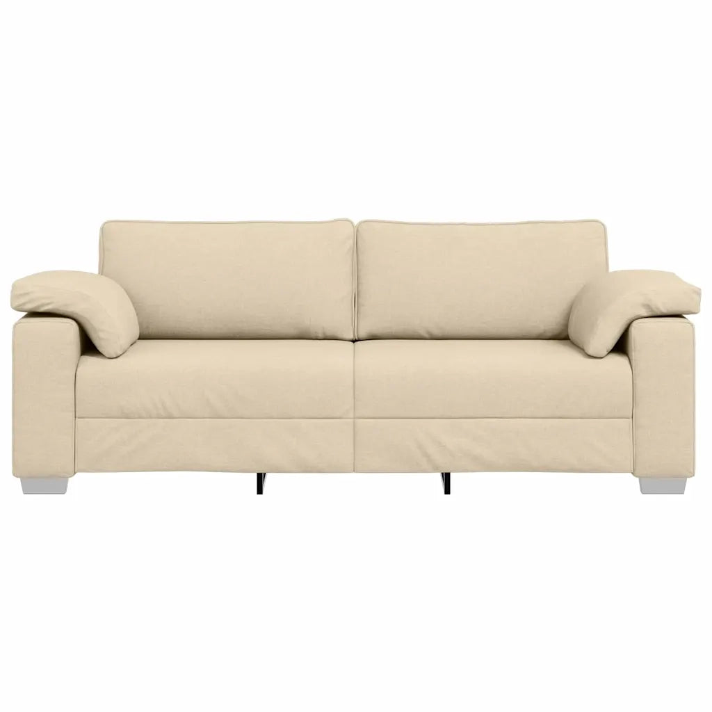 Divano 3-Persone Crema 220 cm Tessuto 4105244