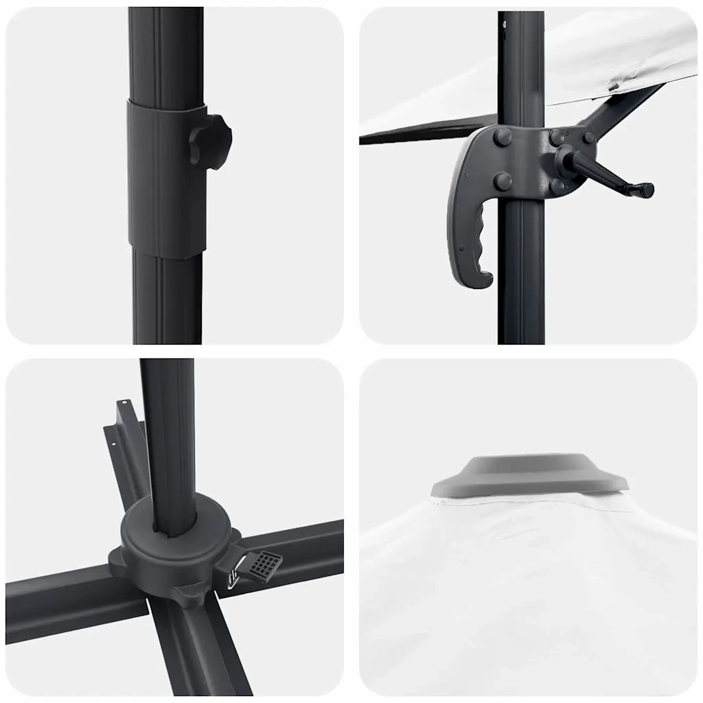 Ombrellone-Ombrello da giardino balcone Sabbia 351 x 250 x 260 cm Poliestere e Alluminio