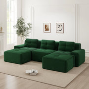 Divano modulare Cloud - Zephmum- U-forma 3 posti velluto verde