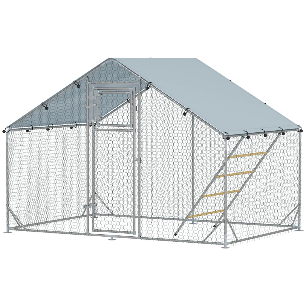 Recinto per Galline da Giardino ¨C zephmum ¨C Argento 3x2x1.9m
