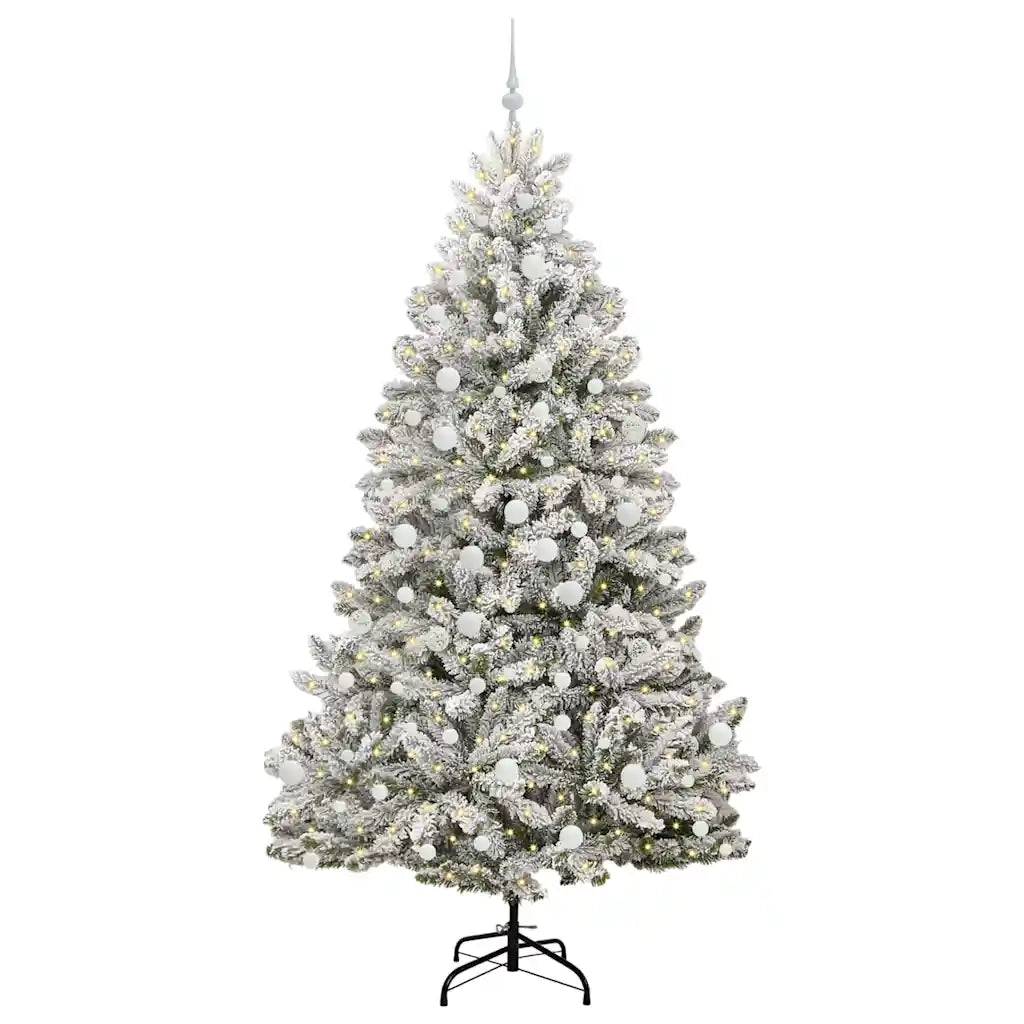 Albero di Natale artificiale con 300 LED Verde e Bianco 210 cm