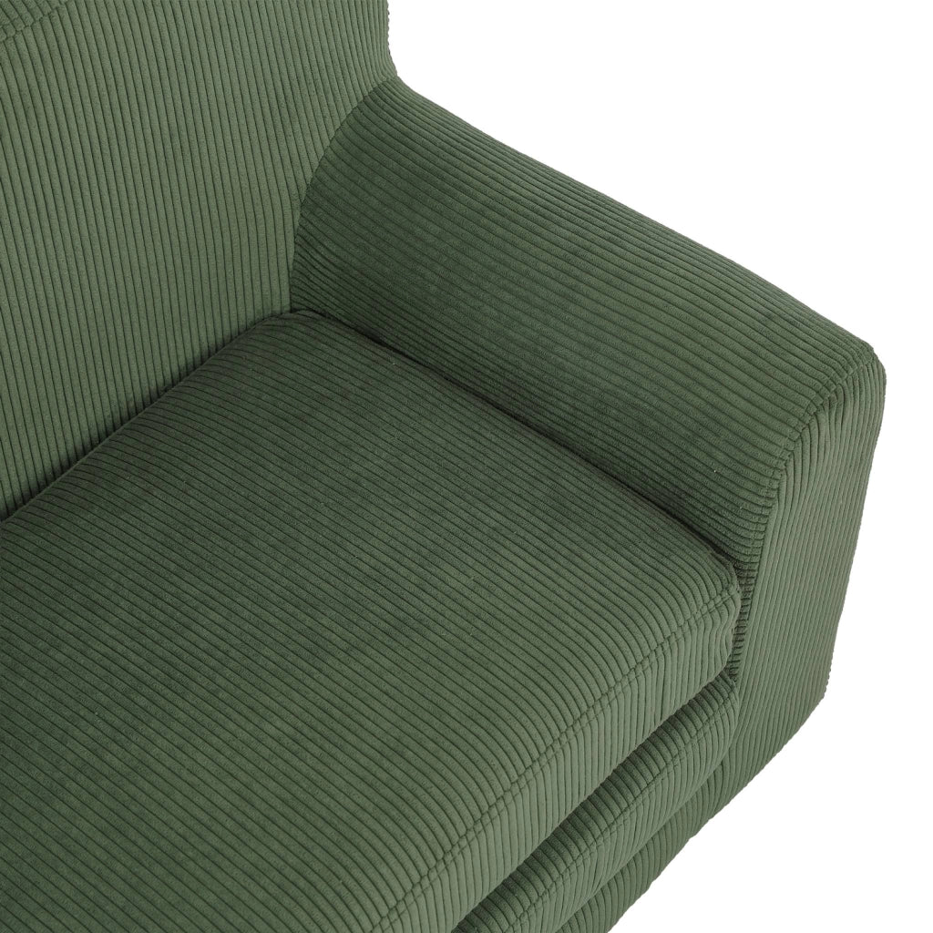Divano letto per bambini in velluto a coste, verde kaki