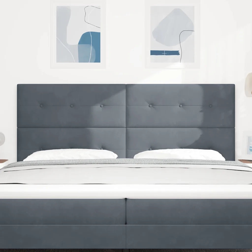 Testiera | Testata LED con strisce LED Grigio 200 cm Velluto