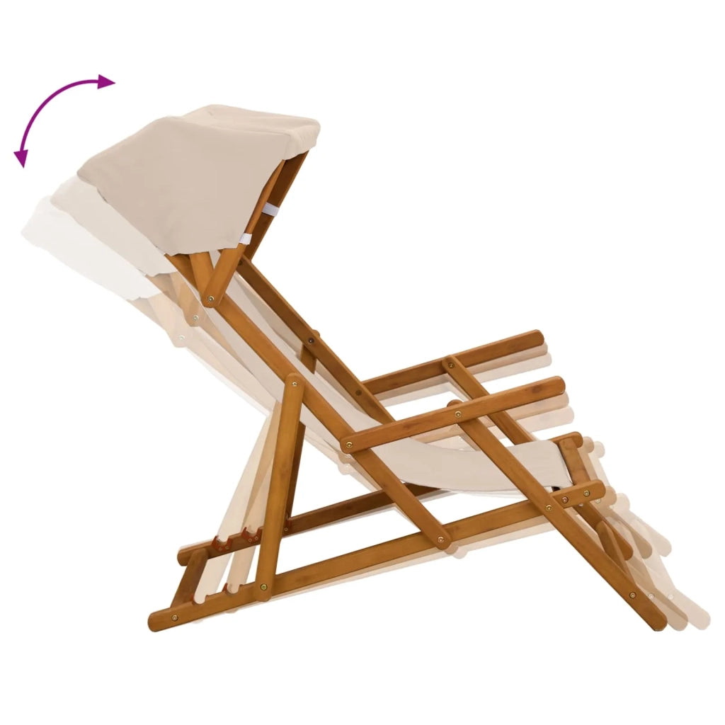 Lettino 4 pcs 3 Posizione Legno di Eucalipto Massello Beige 3407803