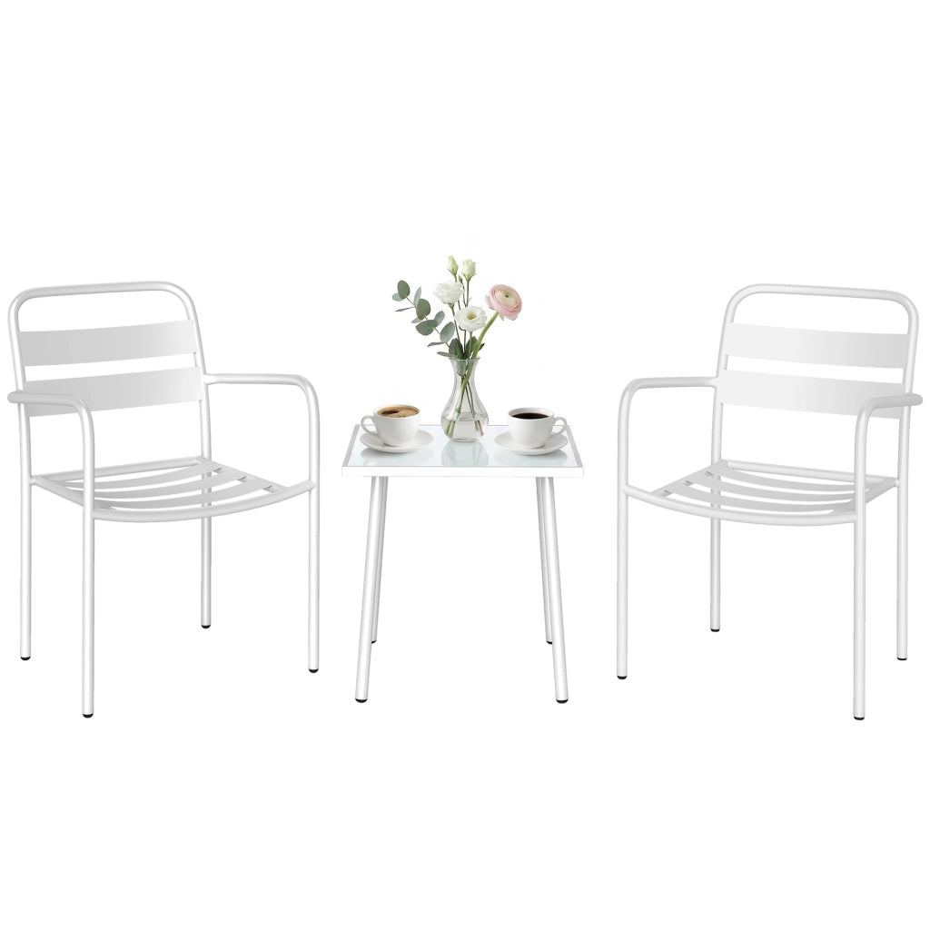 Set Bistrot 3 Pezzi ¨C Minimal ¨C Grigio, Acciaio, 80x80x70