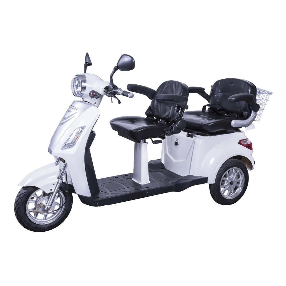 Scooter Z-TECH ZT-18 "TRILUX 3.0" 3 RUOTE 2 Posti Differenziale per Anziani-Bianco