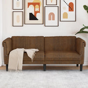 Divano a 2 Posti-Sofa 2 Posti Marrone in Similpelle Scamosciata 464693
