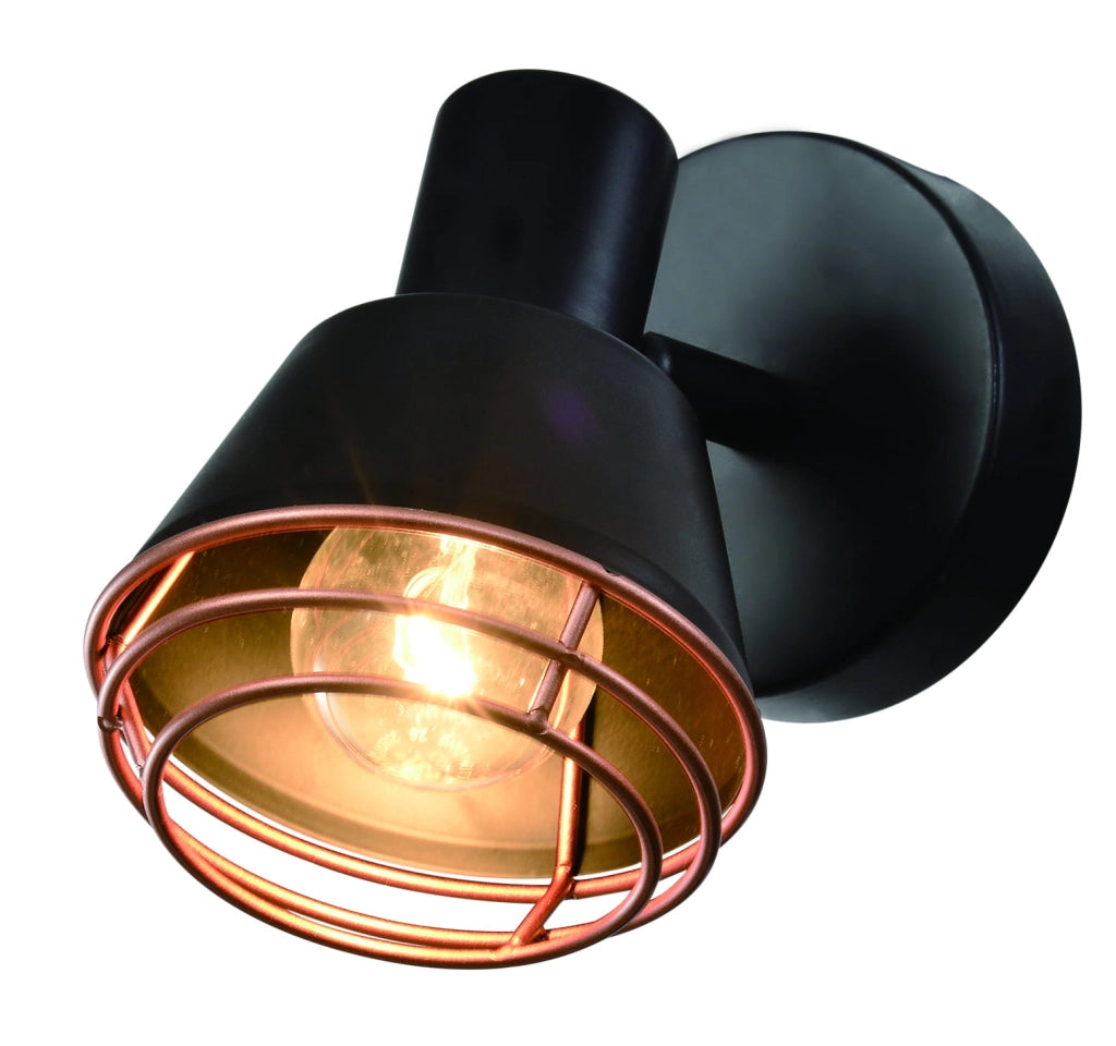Applique da parete Candellux Neria nero rame 1xE14 40W