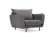 Cosmopolitan Design - Poltrona "Vienna" in velluto grigio chiaro 