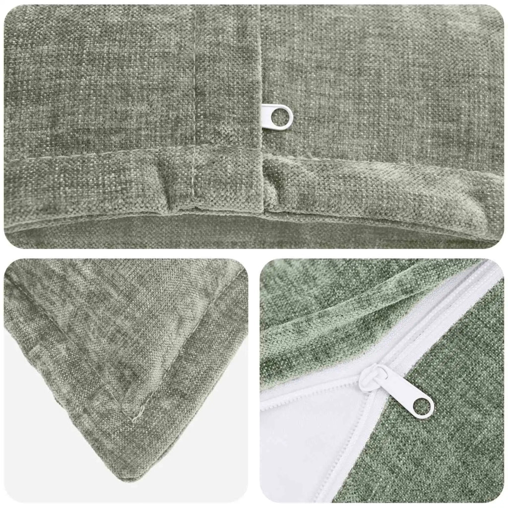 Federa 6 pz HOUTEN Verde 65 x 65 cm Tessuto Chenille 921074