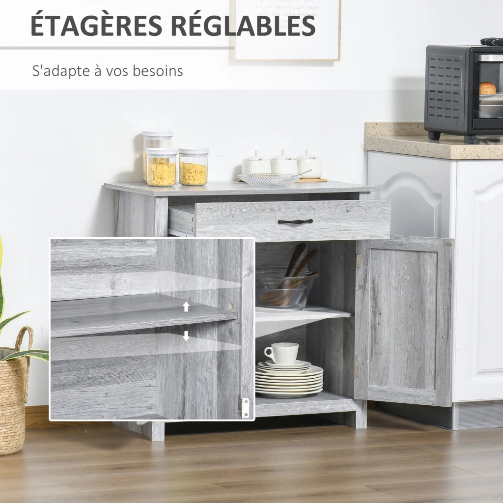 Buffet ¨C Minimal ¨C Grigio chiaro, Legno, 80x39.7x80 cm