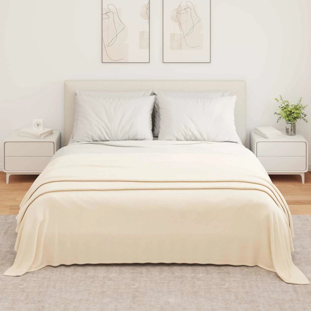 Coperte da Pile 6 pcs Crema 350 x 270 cm Panno 42017139