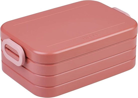Lunchbox per Pause - Lunchbox da Portare - Per 2 Panini o 4 Fette di Pane - Box per la Preparazione dei Pasti - Scatola di Cibo con Divisori - Resiste al Lavaggio a Vapore - 900ml - Mauve Vivido