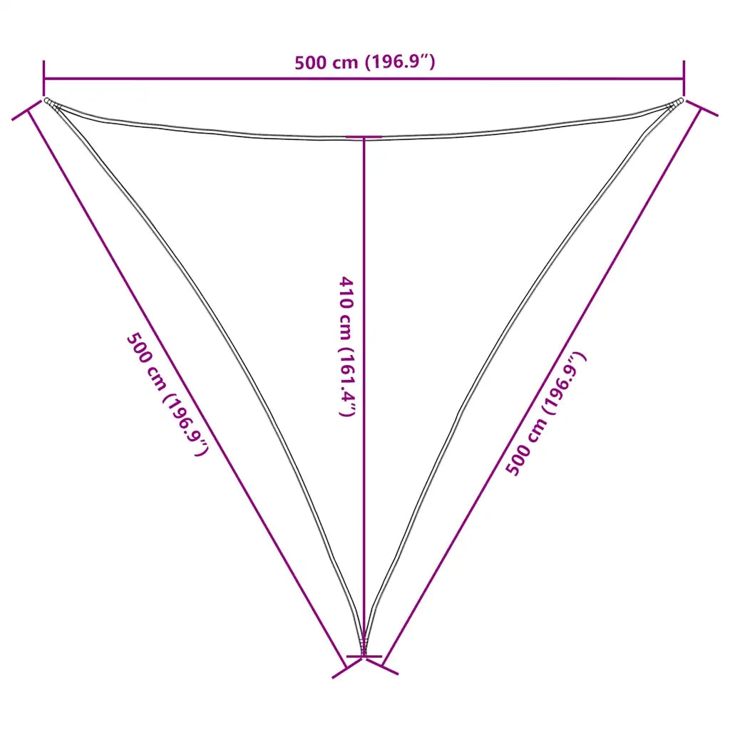 Parasole a Vela Oxford Triangolare 5x5x5 m Rosso 135675