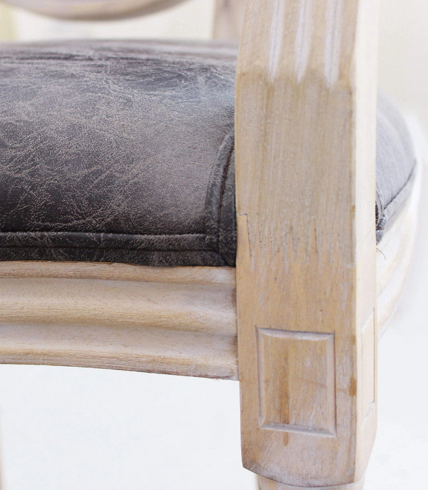 Poltrona Constance in Ecopelle Nera 55x46x96 h cm in Similpelle Nero