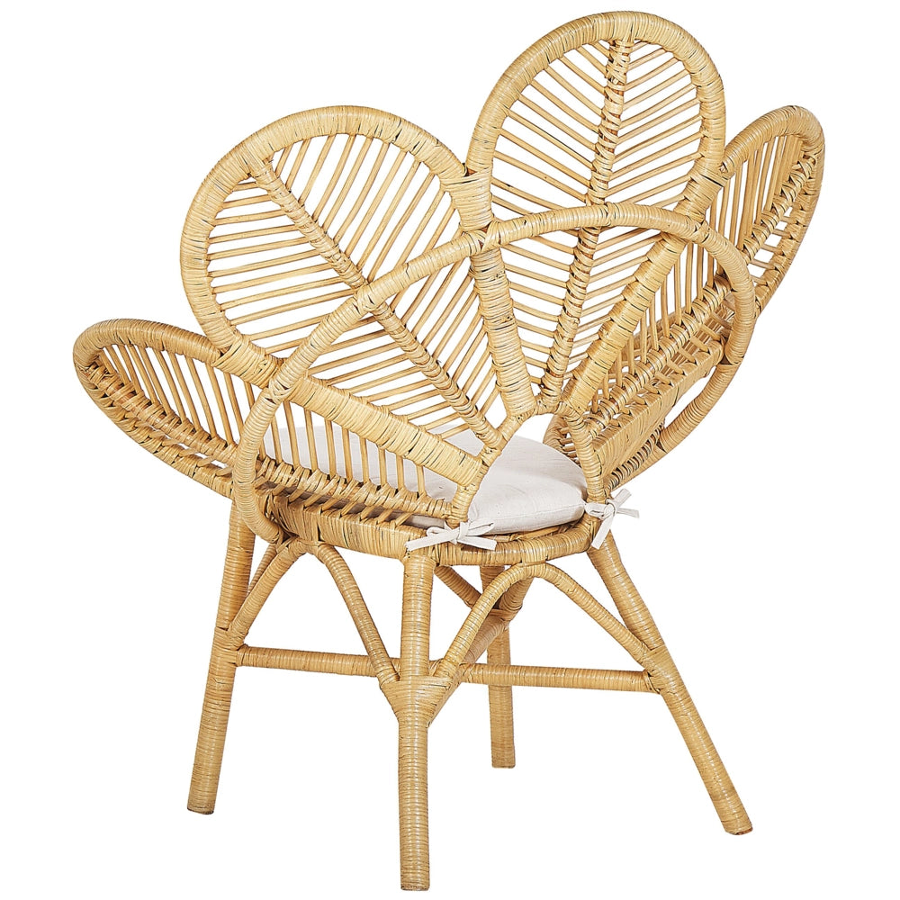 Set bistrot in rattan beige 2 sedie 1 tavolino da caffè per esterni interni cuscini cotone boho rustico